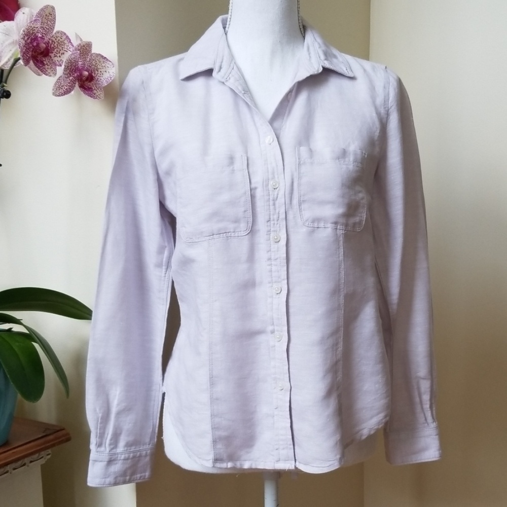 Banana Republic Tailored Linen Button Down Dress Shirt NWT